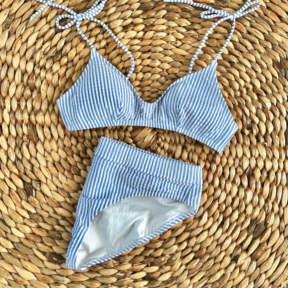 J.Crew Searsucker French Bikini